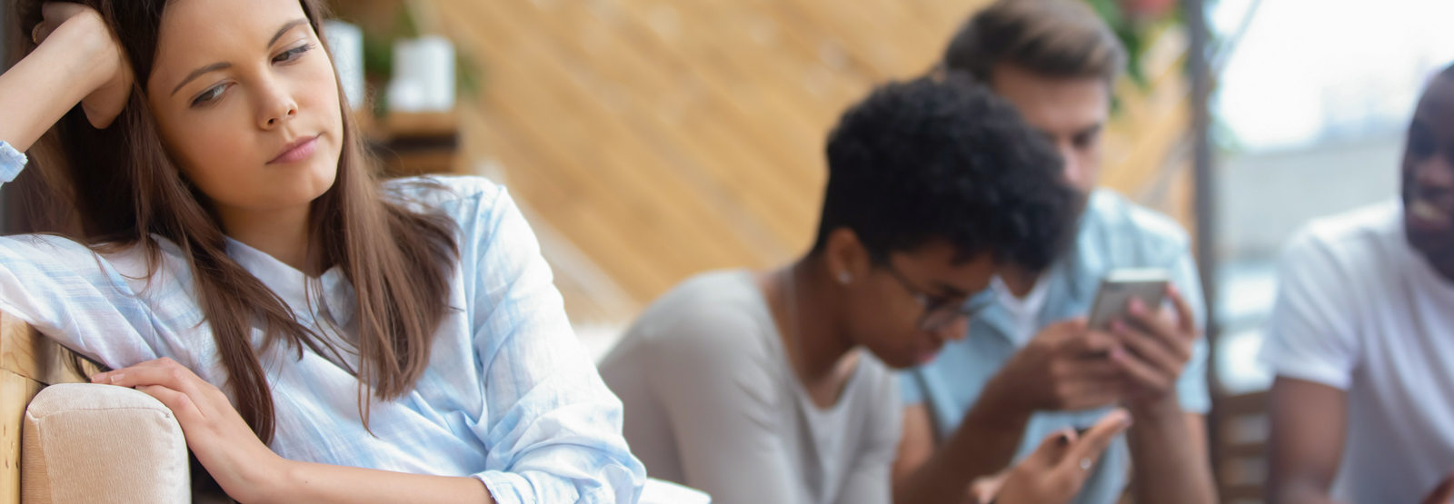 Children and teens in mental health group